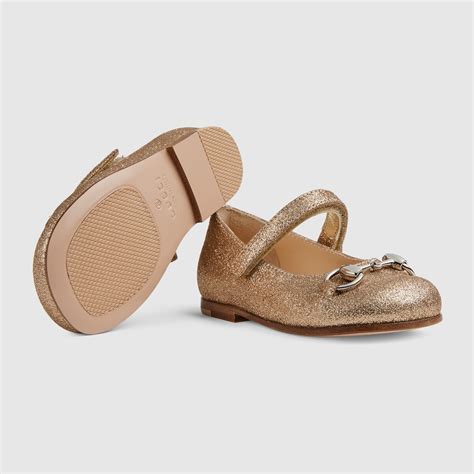 gucci horsebit toddler ballet|Toddler ballet flat with Horsebit in gold glitter .